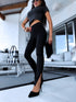 Black LUX leggings with slits LM1173